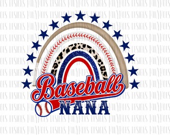 Baseball Nana PNG | Red and Blue PNG