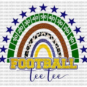 Football TeeTee PNG | Blue and Gold School Colors