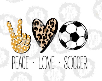 Peace Love Soccer PNG