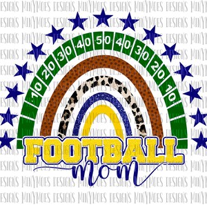 Football Mom PNG | Blue and Gold School Colors