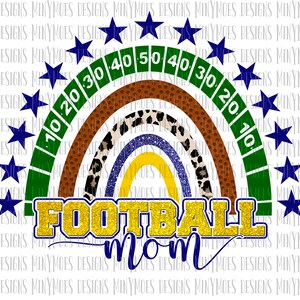 Football Mom PNG | Blue and Gold School Colors