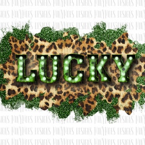 Lucky St. Patrick’s Day Digital PNG Download | Cheetah Lucky PNG