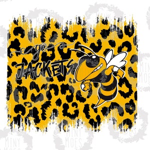 Go Jackets PNG | Yellow Jacket Mascot PNG | Yellow and black