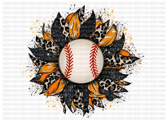 Baseball Sunflower PNG | Baseball Sublimation Art