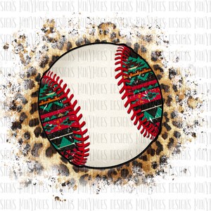 Distressed Baseball PNG | Western PNG| Cheetah Print PNG