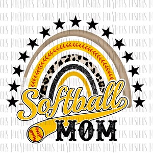 Softball Mom PNG | Rainbow PNG | Softball Sublimation Design