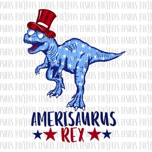 Amerisaurus Rex PNG | Fourth of July PNG for Boys | Kids Sublimation Design