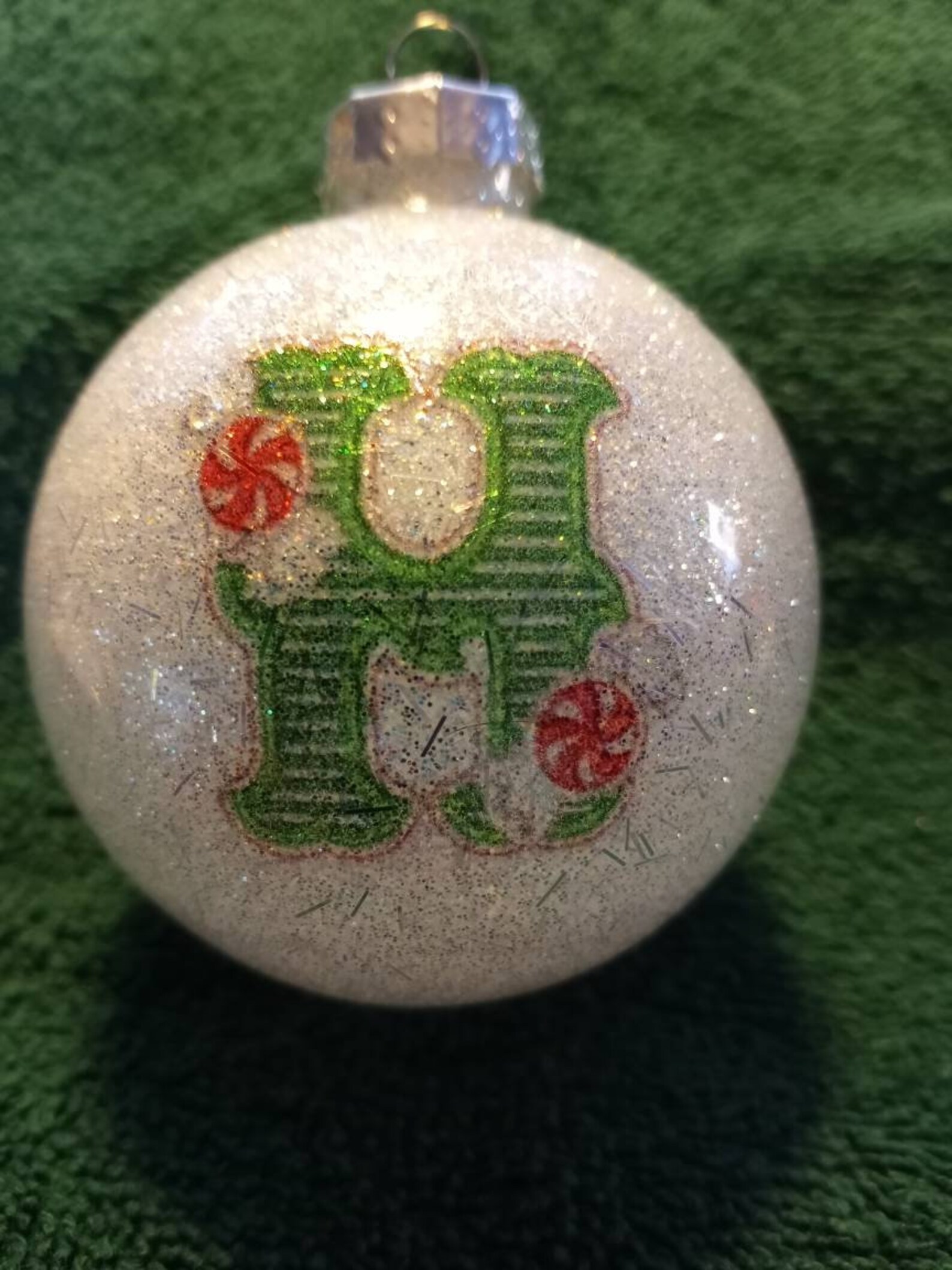 Glitter Glass Christmas Ornaments Etsy