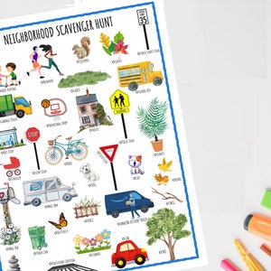 Chasse au trésor de quartier | Activité de plein air pour enfants | Jeu IMPRIMABLE | Préscolaire et primaire | Nature | Ville | Téléchargement NUMÉRIQUE | Impression DIY