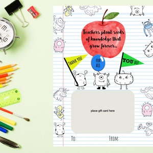 Lehrer Wertschätzung Geschenk Kartenhalter | Appreciation Week - Perfekte Dankeskarte für deinen Coach, Lehrer. Artikel herunterladen und ausdrucken.