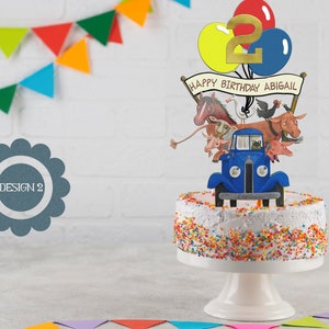 Customizable Blue Truck Cake Topper Perfect for Kid's Birthday Party Choose from 4 designs. Download and Print Item. image 3
