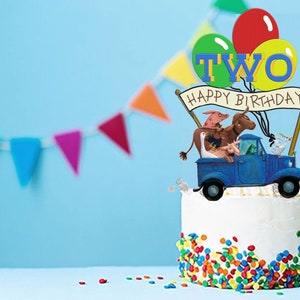 Customizable Blue Truck Cake Topper Perfect for Kid's Birthday Party Choose from 4 designs. Download and Print Item. image 9