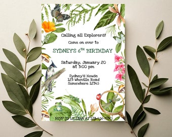 Explore the Wild with a Nature Trail Themed Birthday Invitation - Personalize Your Adventure! Download and print item.