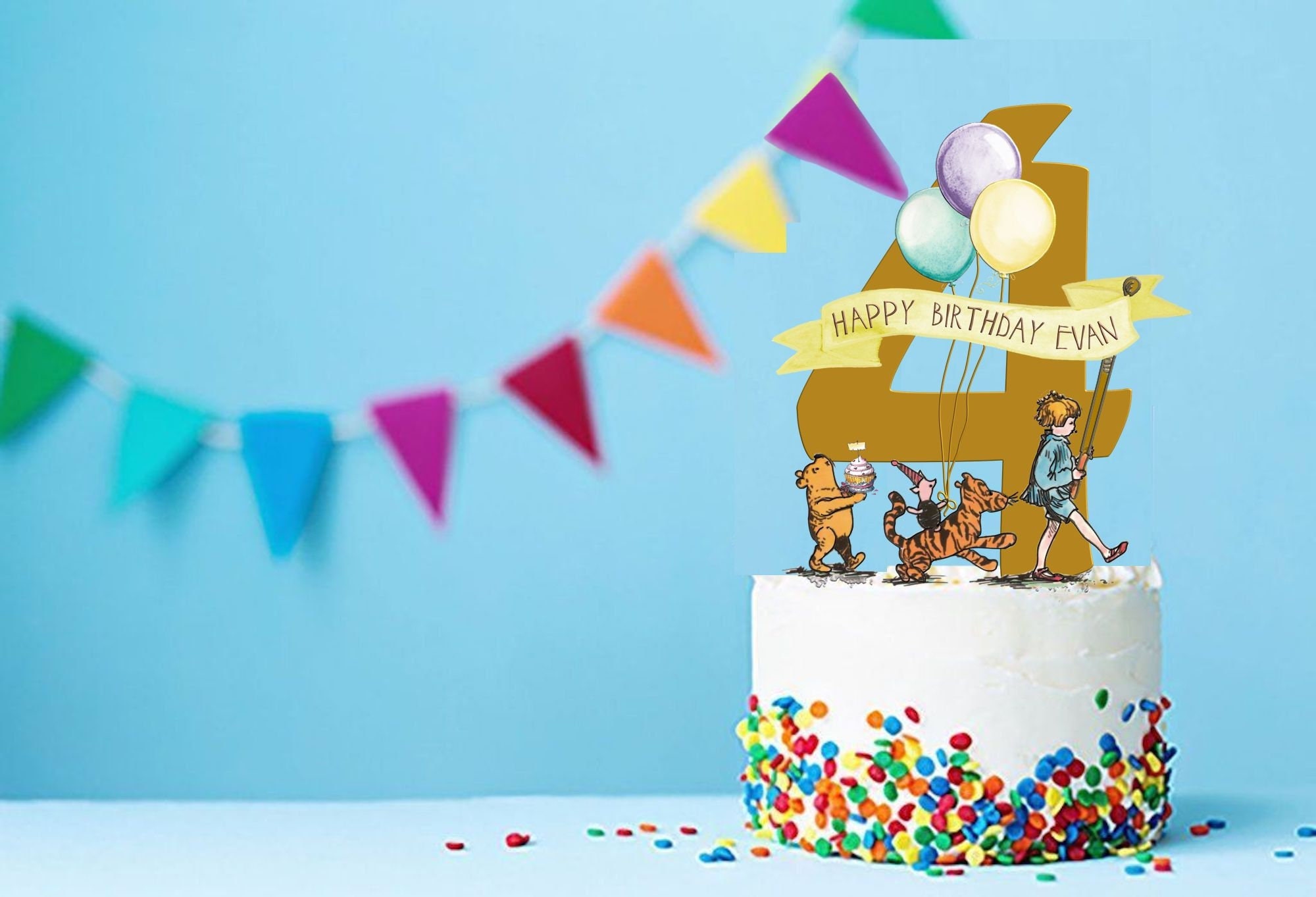 Classic Winnie the Pooh Cake Toppers Winnie the Pooh Birthday 