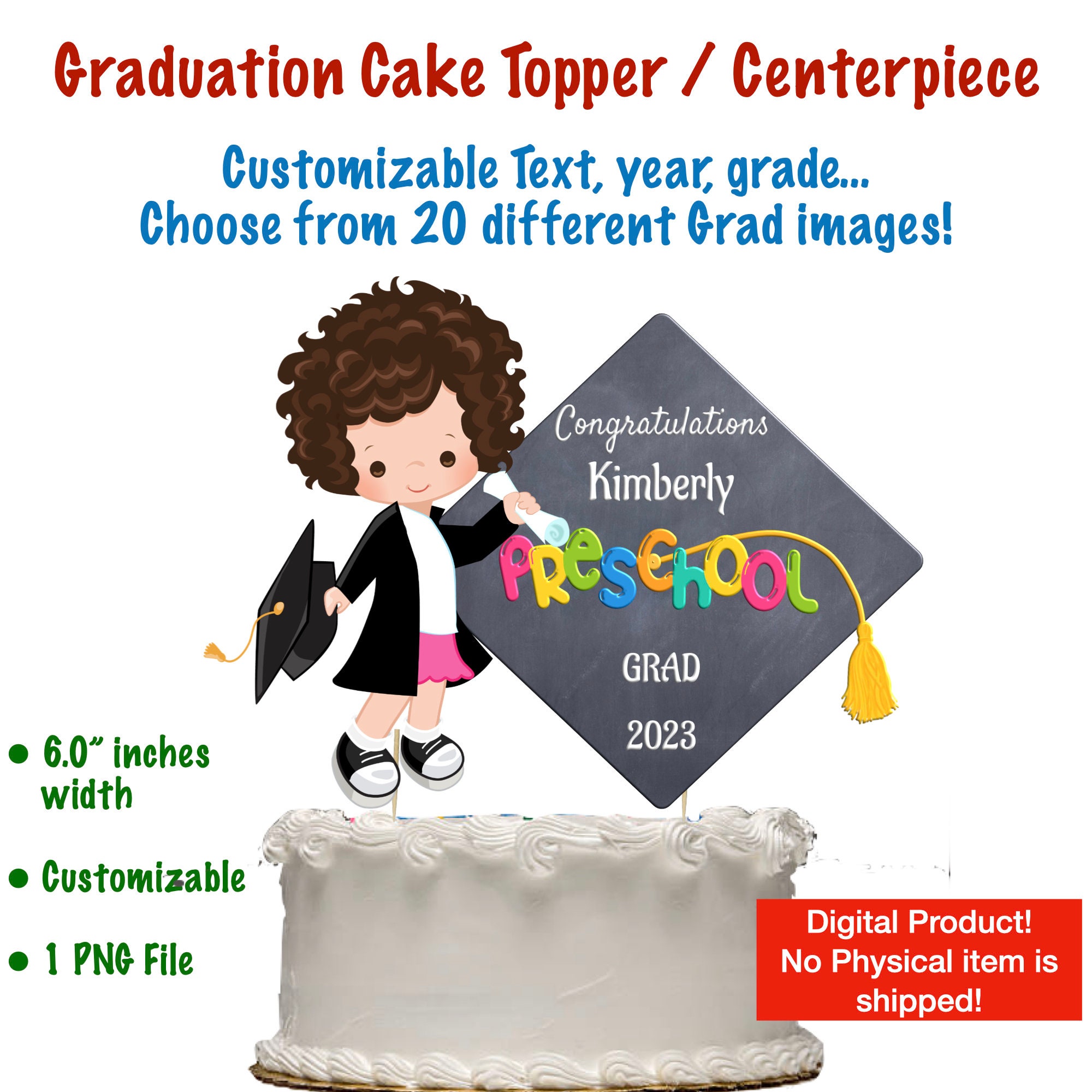 Graduation Cake Topper Preschool Kindergarten Any Grade - Etsy