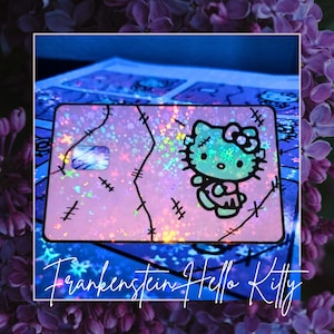 Capa para tema de cartão de débito Hello Kitty Frankenstein | capa de cartão de débito / skins | Tema de Halloween da Halo Planner Shop