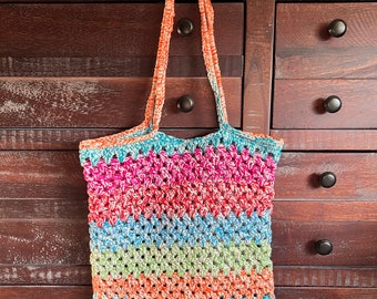 Crochet Happy Tote Bag