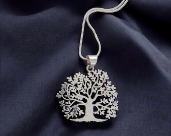 Silver Tree of Life Pendant Necklace, Celtic Family Tree Medallion, Sterling Silver Yggdrasil Charm, Nature Spiritual Jewelry, Gift for Mom