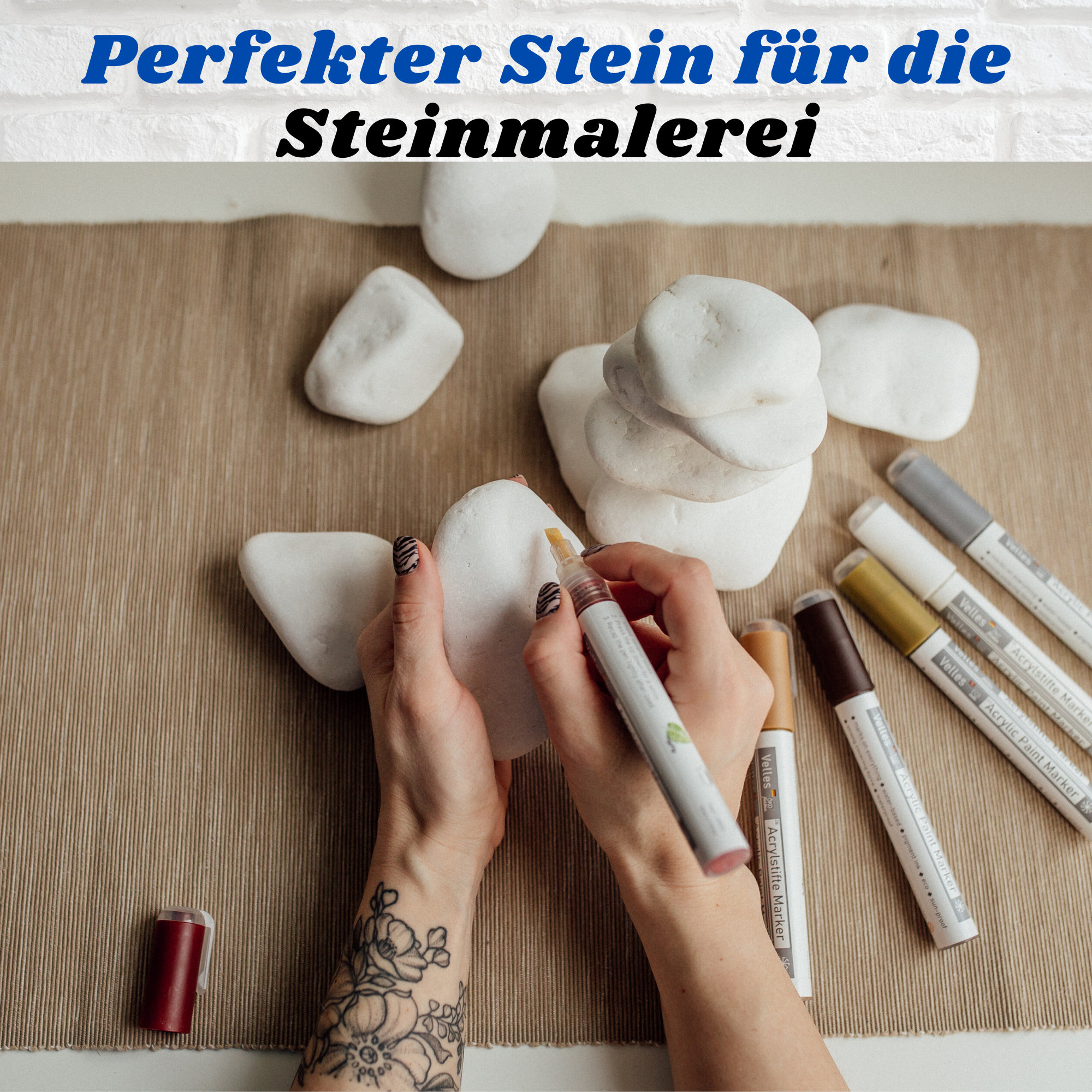 Steine Zum Bemalen – 20 Stück Flache Kieselsteine, Naturstein-Set Für Kinder & Erwachsene, Bastelmaterial Für Dekoration