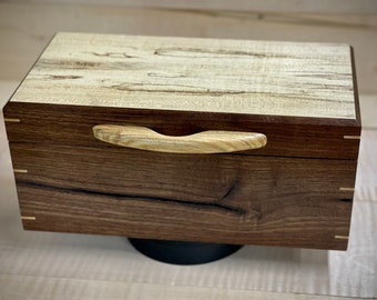 Keepsake box, rustic walnut and spalted hackberry