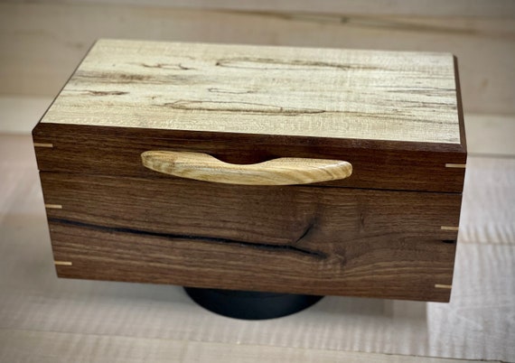 Keepsake box, rustic walnut and spalted hackberry
