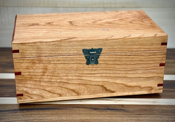 Keepsake box, memory box,  cherry with padauk