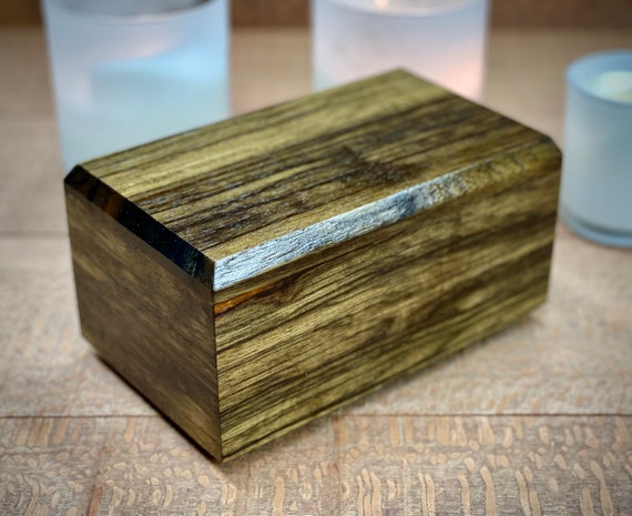 Wood pet urn, medium, black limba