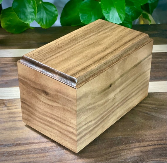Small wood pet urn,  rustic walnut