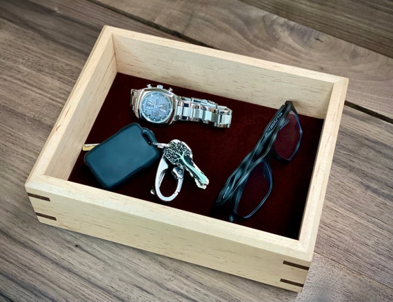 Valet tray, catch all box, ambrosia maple and walnut