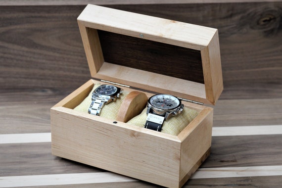 Watch box, ambrosia maple and walnut