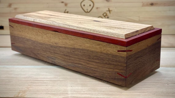 Keepsake box, rustic walnut and padauk wood