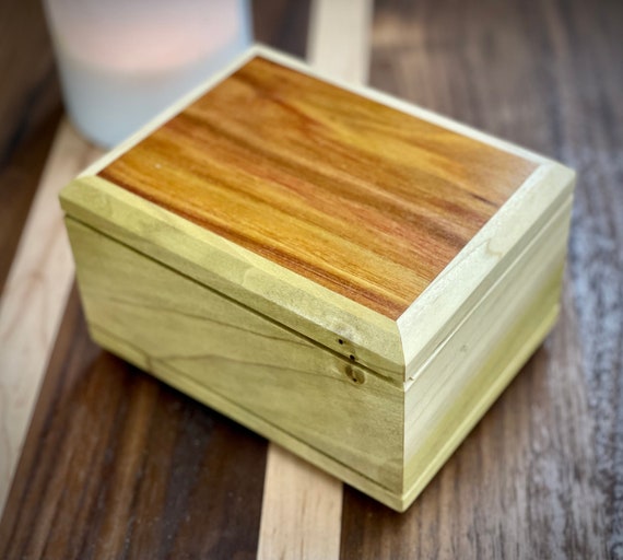 Small / medium wood pet urn, poplar and canary wood