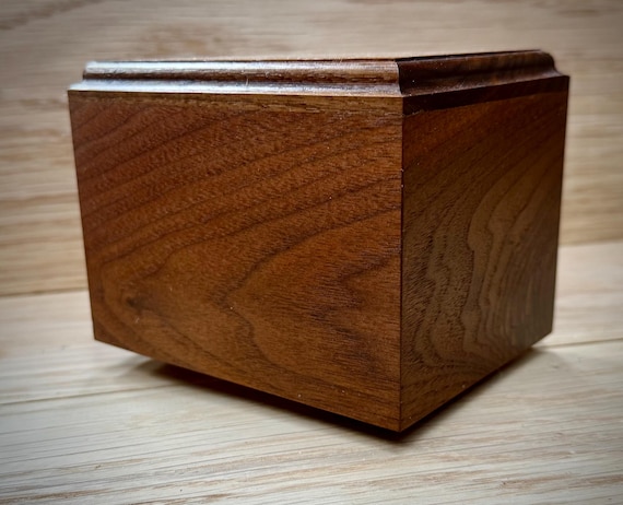 Small pet urn, rustic walnut