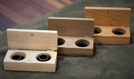 Personalized ring box in maple, cherry or walnut