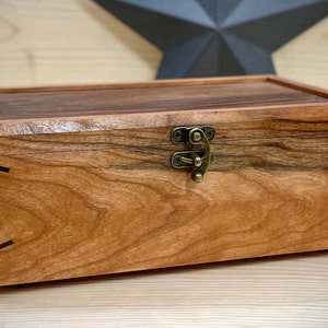 Keepsake box, memory box, cherry wood and walnut