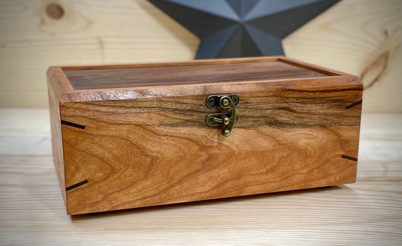 Keepsake box, memory box, cherry wood and walnut
