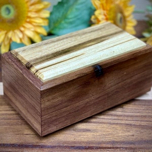 Extra Small wood pet urn, walnut and spalted hackberry