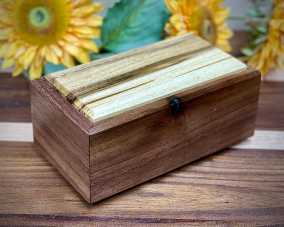 Extra Small wood pet urn, walnut and spalted hackberry