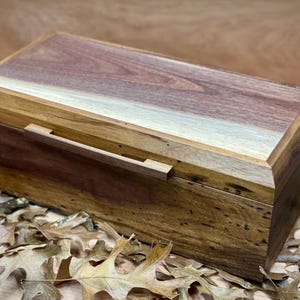 Keepsake box, rustic wormy walnut