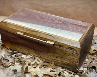 Keepsake box, rustic wormy walnut