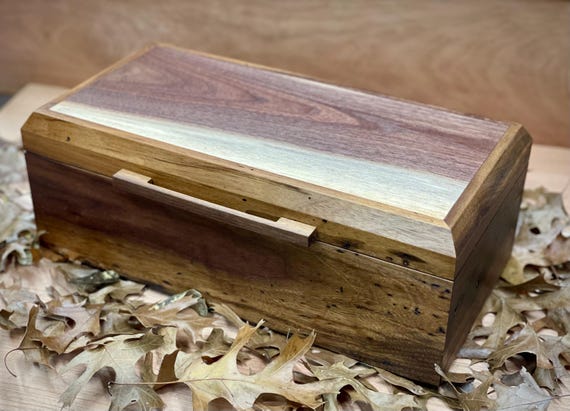 Keepsake box, rustic wormy walnut