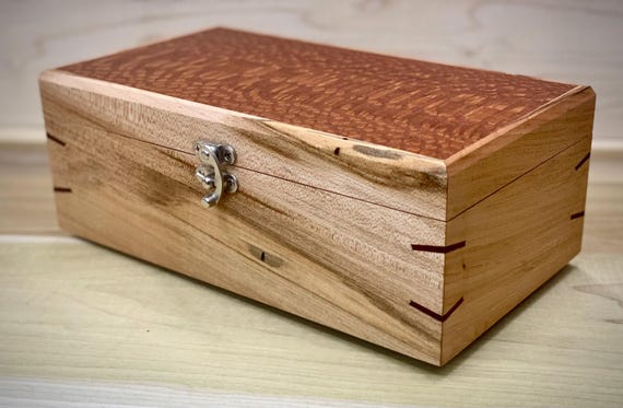 Keepsake box, spalted ambrosia maple and leopard wood