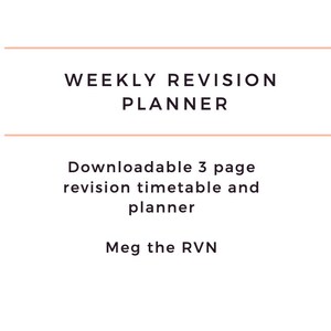 Student Weekly Revision/Study Planner INSTANT DIGITAL DOWNLOAD