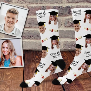 2025 Graduation Socks, Class of 2025, Custom Face Socks, Graduation Gift, Grad Socks, Personalized Photo Socks, Gift for Him, Gift for Her