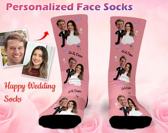 Personalized Wedding Socks, Custom Face Socks, Custom Groom and Bride Photo Socks, Custom Printed Socks, Funny Gift, Custom Wedding Gift