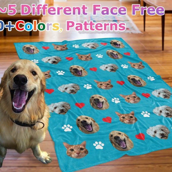 Your Dog On A Blanket,Personalized Pet Photo Blanket,Custom Dog Face Blankets, Dog Lover Gift, Dog Mom Gift, Pet Photo Blanket, Cat Blanket