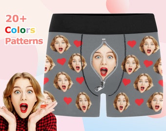 Custom Face Boxer Briefs: Personalized Photo Underwear, Funny Gift