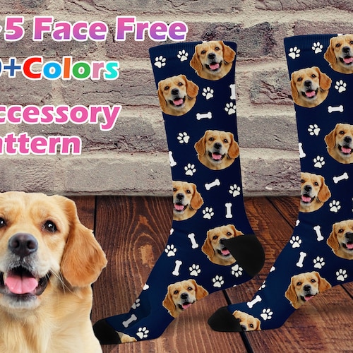 Custom Pet Socks Put Your Cute Dog on Socks Dog Lovers Gift Etsy