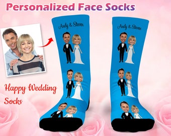 Custom Face Wedding Socks: Personalized Bride & Groom Gift
