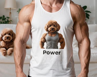 Custom Dog Portrait Tank Top, Gym Lover Apparel, Pet Photo Shirt